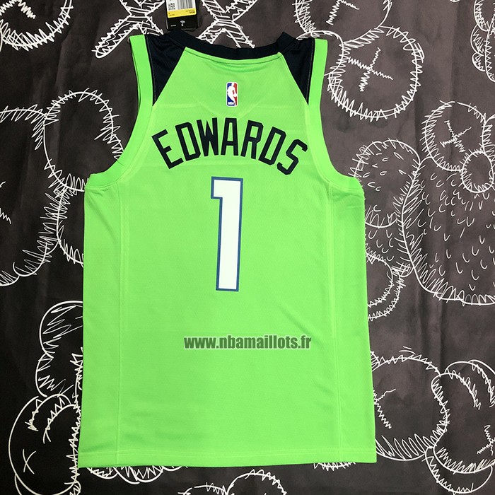 Maillot Minnesota Timberwolves Anthony Edwards Towns NO 1 Statement 2020-21 Vert